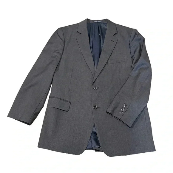 Nautica Wool Houndstooth Gray Two Button Double Vented Blazer Jacket Mens 42S - Picture 2 of 12